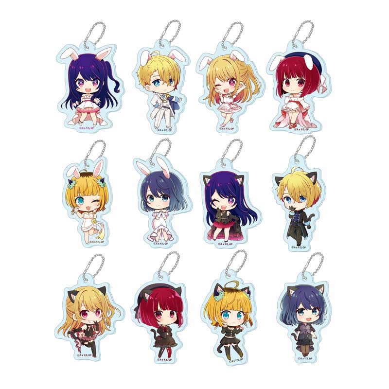 (PO) Oshi no Ko Puchichoko Trading Acrylic Key Chain White Dress & Black Dress [BOX] Image_2