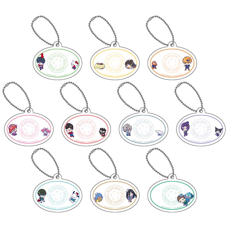 (PO) Name Plate Key Chain Blue Lock x Sanrio Characters 01 Mini Character Illustration [BOX] Image_1