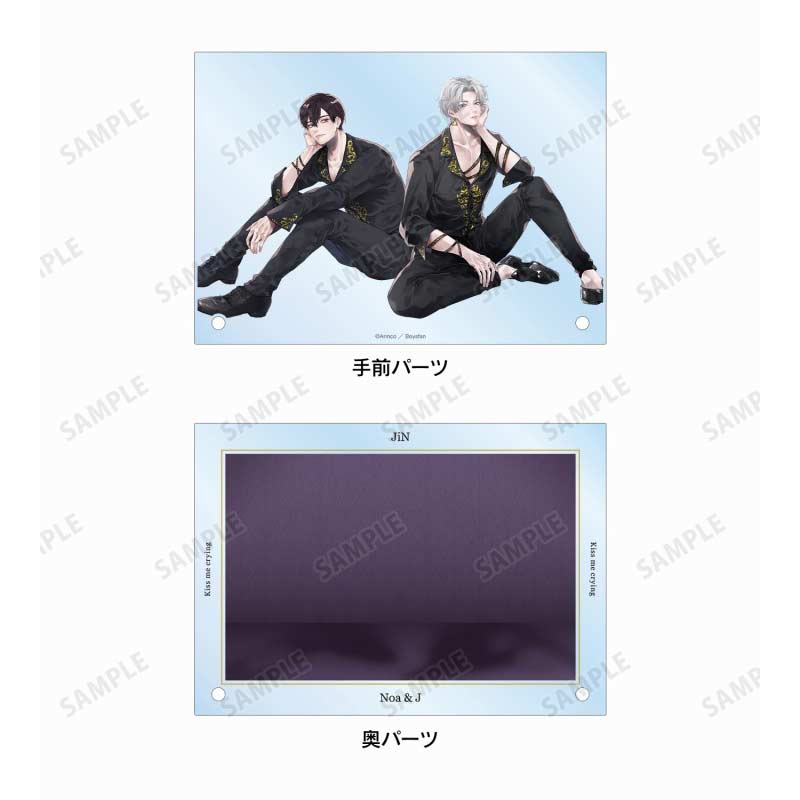 (PO) Kiss Me Crying Arinco Original Illustration J & Noa Black Coordination Ver. Double Acrylic Panel Image_3