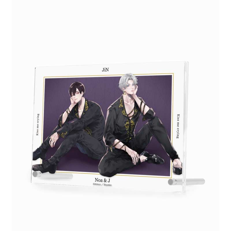 (PO) Kiss Me Crying Arinco Original Illustration J & Noa Black Coordination Ver. Double Acrylic Panel Image_4