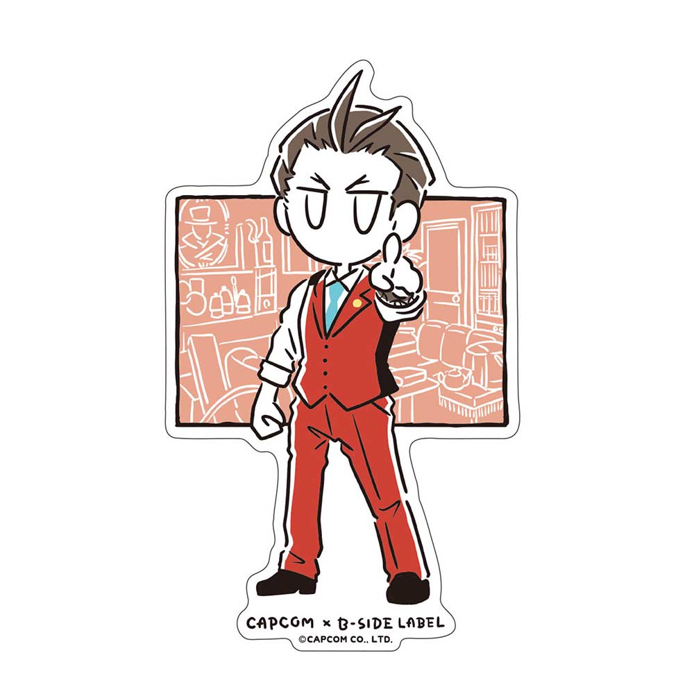 (PO) Capcom x B-Side Label Sticker Ace Attorney Apollo Justice Line Art Image_1