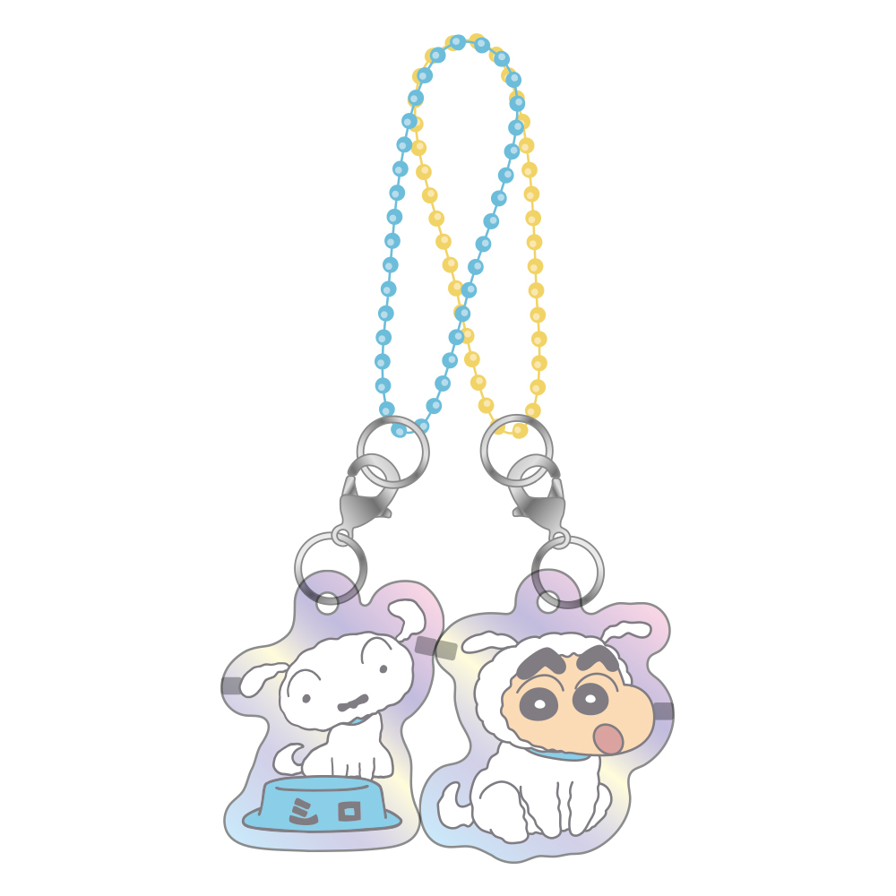 (PO) Crayon Shin-chan Aurora Pair Acrylic Key Chain Shiro Shin-chan & Shiro Image_1