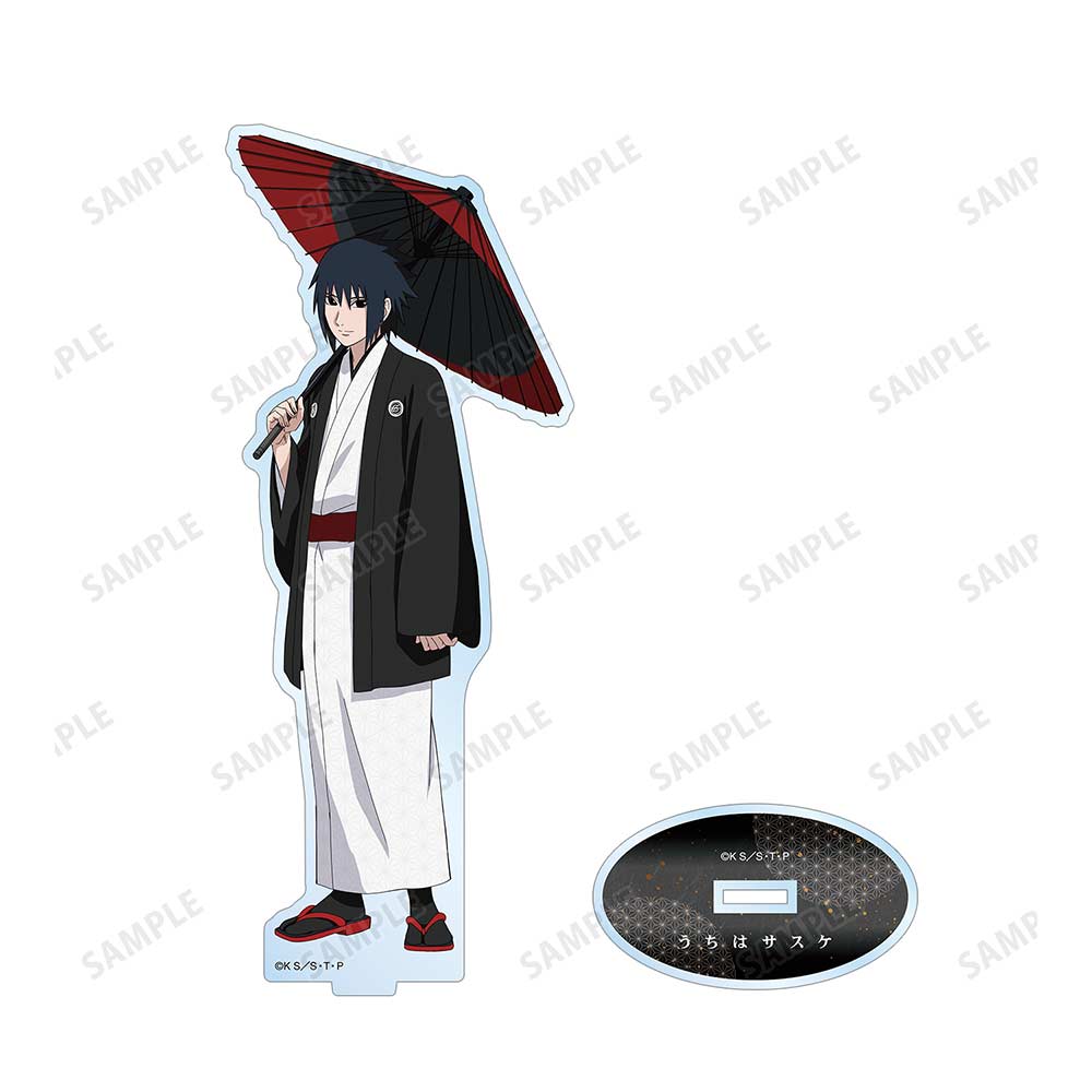 (PO) NARUTO Shippuden Original Illustration Sasuke Coarse Oilpaper Umbrella Kimono Ver. Big Acrylic Stand Image_3