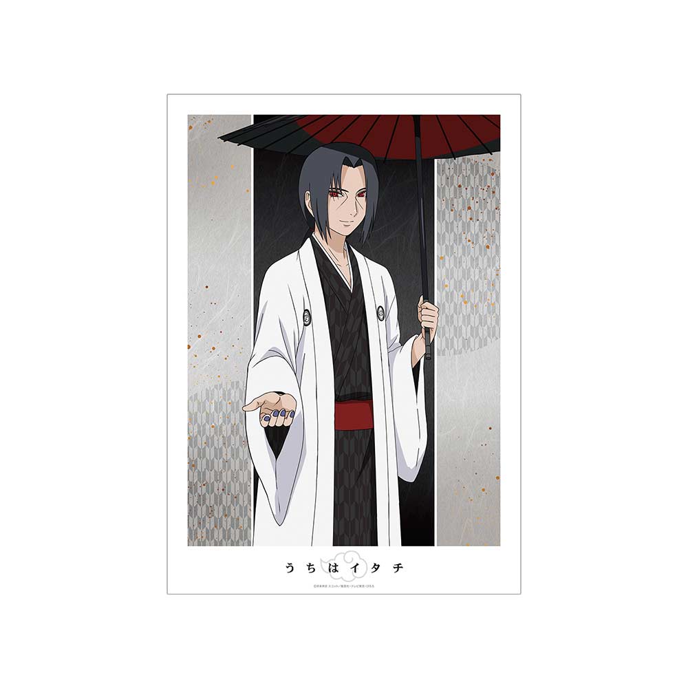 (PO) NARUTO Shippuden Original Illustration Itachi Coarse Oilpaper Umbrella Kimono Ver. A3 Matted Poster Image_2