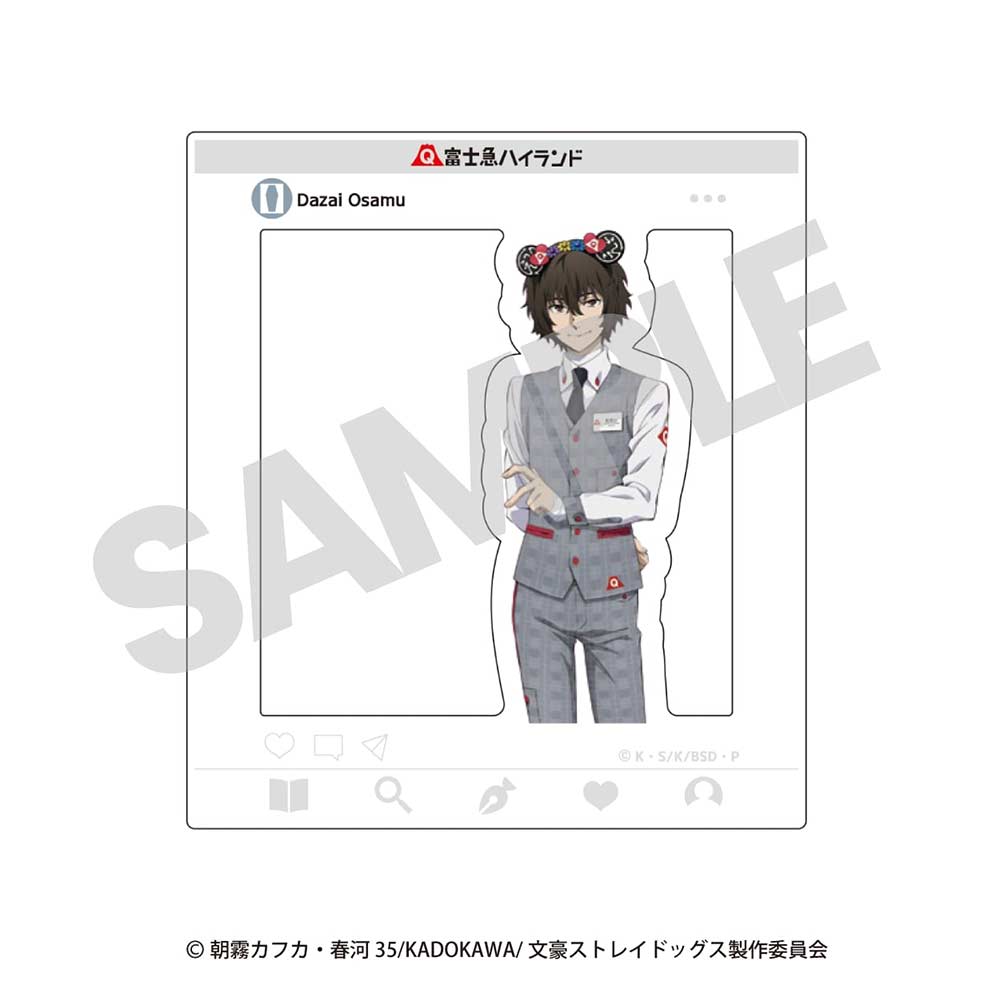 (PO) Bungo Stray Dogs Original Illustration Odekake Clear Frame Dazai Osamu Fuji-Q Highland Image_1
