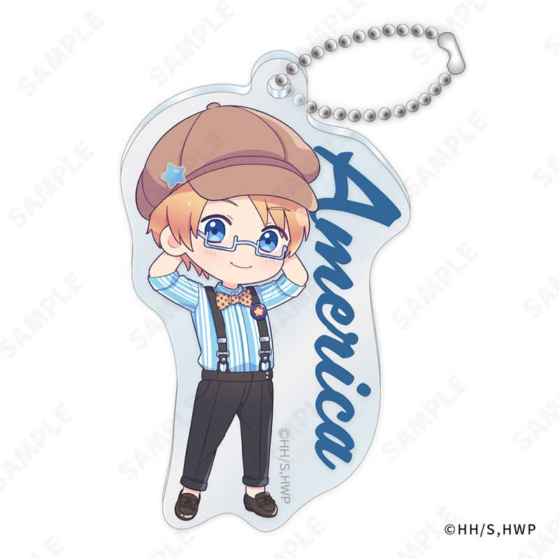 (PO) Hetalia World Stars Acrylic Key Chain -Suspenders Style- (DreCelle Mini) USA Image_1