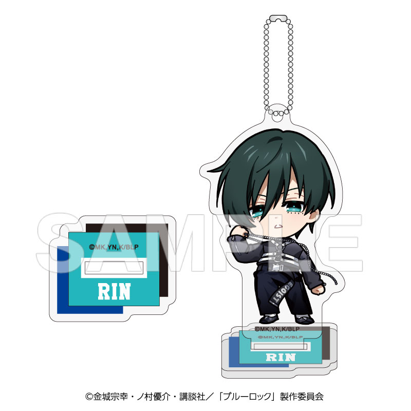 (PO) Blue Lock Chibi Chara Acrylic Stand Key Chain Itoshi Rin Harness Style Image_1