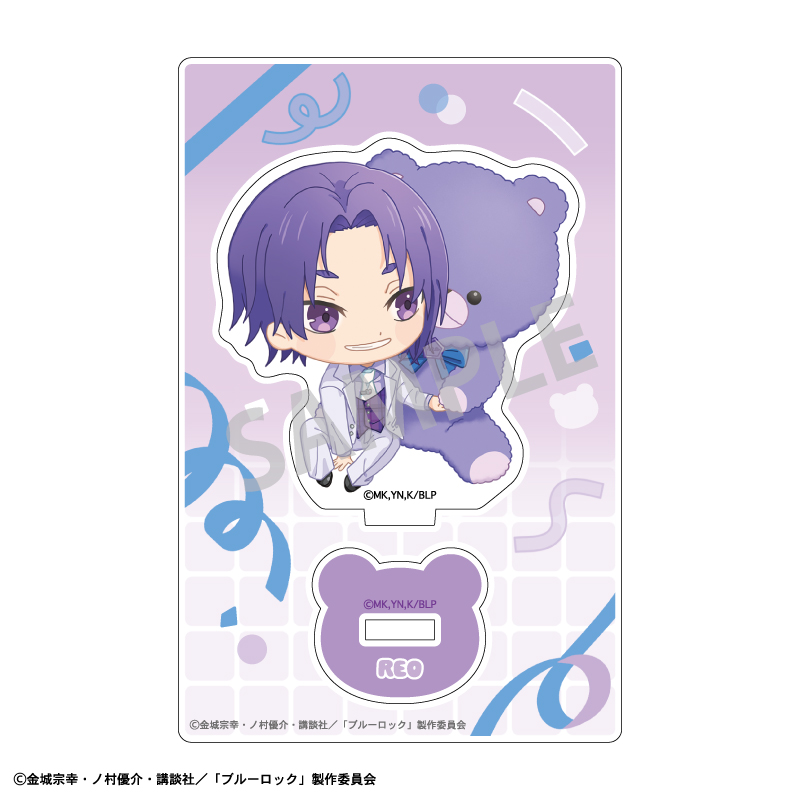 (PO) Blue Lock Mini Acrylic Stand Mikage Reo Teddy Bear Original Illustration Image_2
