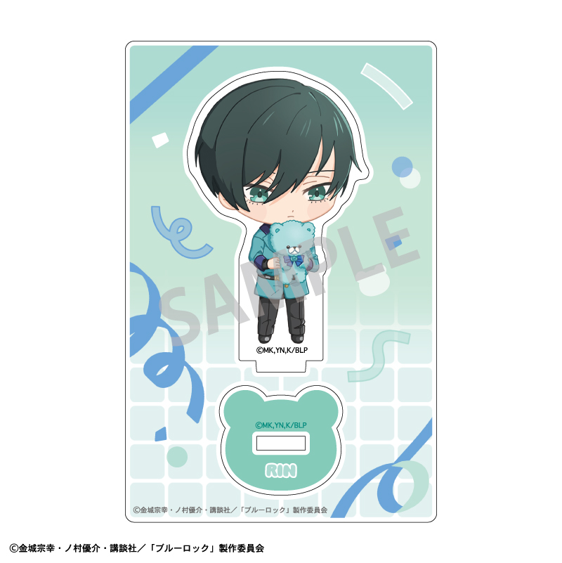 (PO) Blue Lock Mini Acrylic Stand Itoshi Rin Teddy Bear Original Illustration Image_2