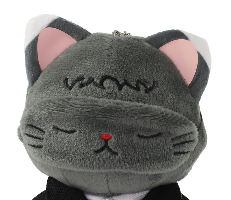 (PO) Bungo Stray Dogs withCAT Plush Key Chain with Eye Mask Akutagawa Ryunosuke Image_2