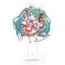 (PO) Hatsune Miku x Maneki-neko Kill Two Birds with One Stone Props & Stand Art by Rassu White Cat Standing & Right Hand Raised Image_1