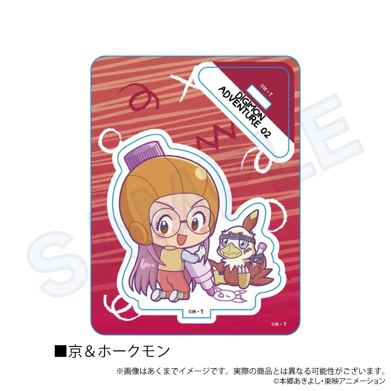 (PO) Digimon Series Mini Character Stand Oekakiccho Ver. Miyako & Hawkmon Image_1
