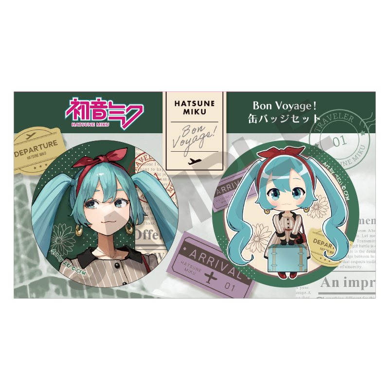 (PO) Hatsune Miku Can Badge 2 Set Green Image_1