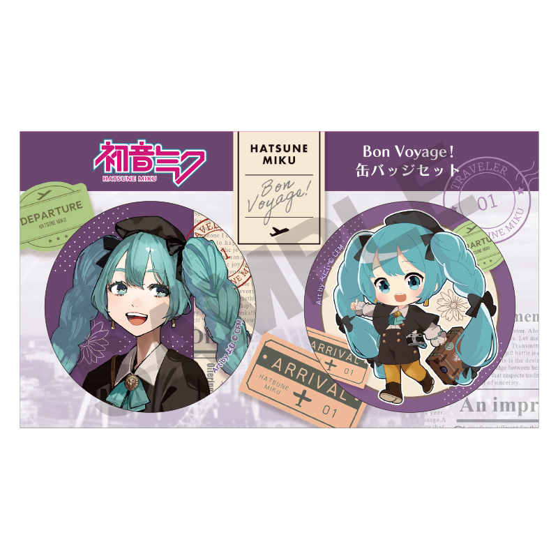 (PO) Hatsune Miku Can Badge 2 Set Purple Image_1