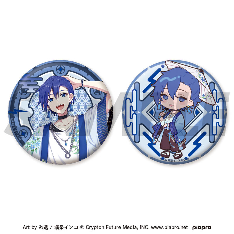 (PO) Piapro Characters -Japunk Style- Hologram Can Badge Set KAITO Image_1