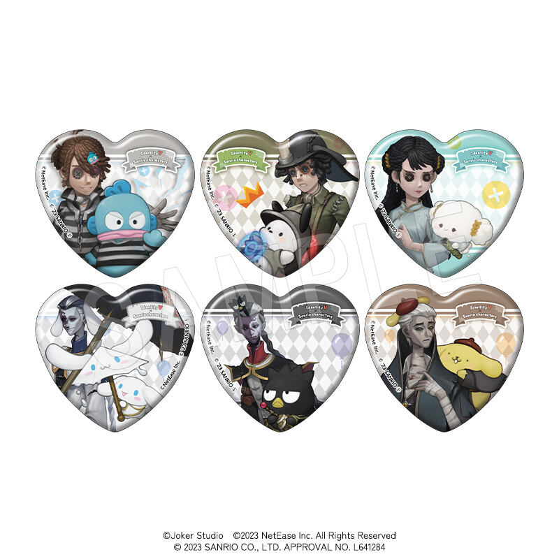 (PO) Identity V x Sanrio Characters Trading Heart Can Badge Life-size Ver. [BOX] Image_1