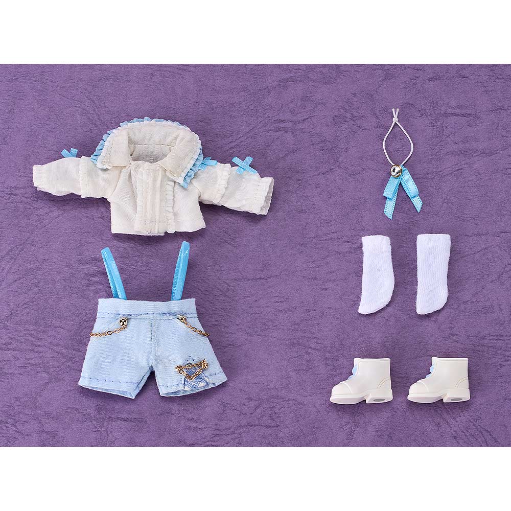 (PO) Nendoroid Doll Outfit Set Suspender Shorts Set (White & Blue) Image_3
