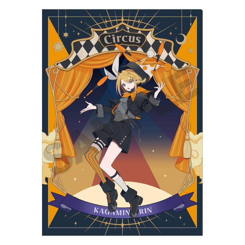 (PO) Hatsune Miku Single Clear File Kagamine Rin Black Circus Image_1