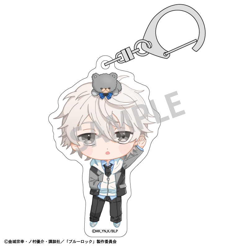 (PO) Blue Lock Acrylic Key Chain Nagi Seishiro Teddy Bear Original Illustration Image_1