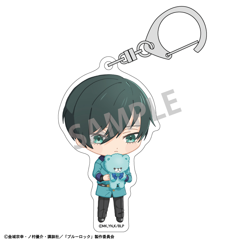 (PO) Blue Lock Acrylic Key Chain Itoshi Rin Teddy Bear Original Illustration Image_1