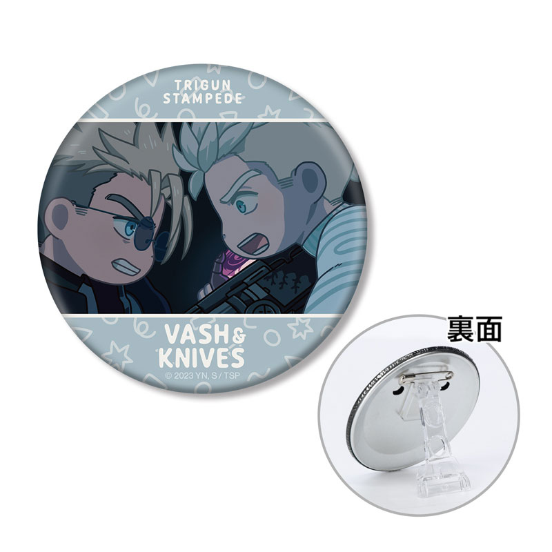 (PO) Trigun Stampede Vash & Knives Yuru Koma 3 Way Can Badge Image_2