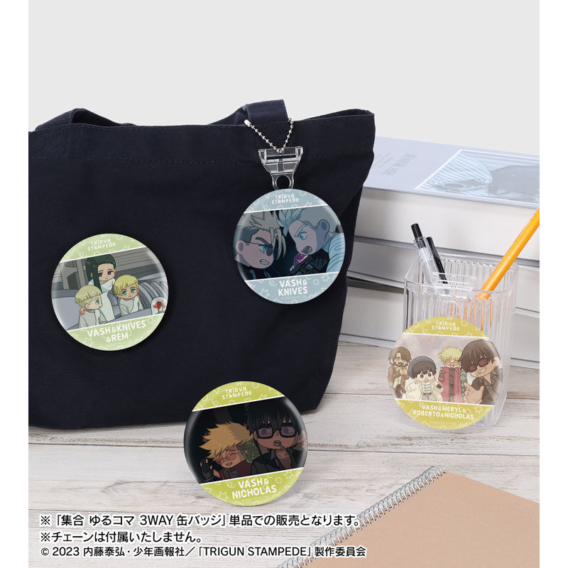 (PO) Trigun Stampede Group Yuru Koma 3 Way Can Badge Image_5