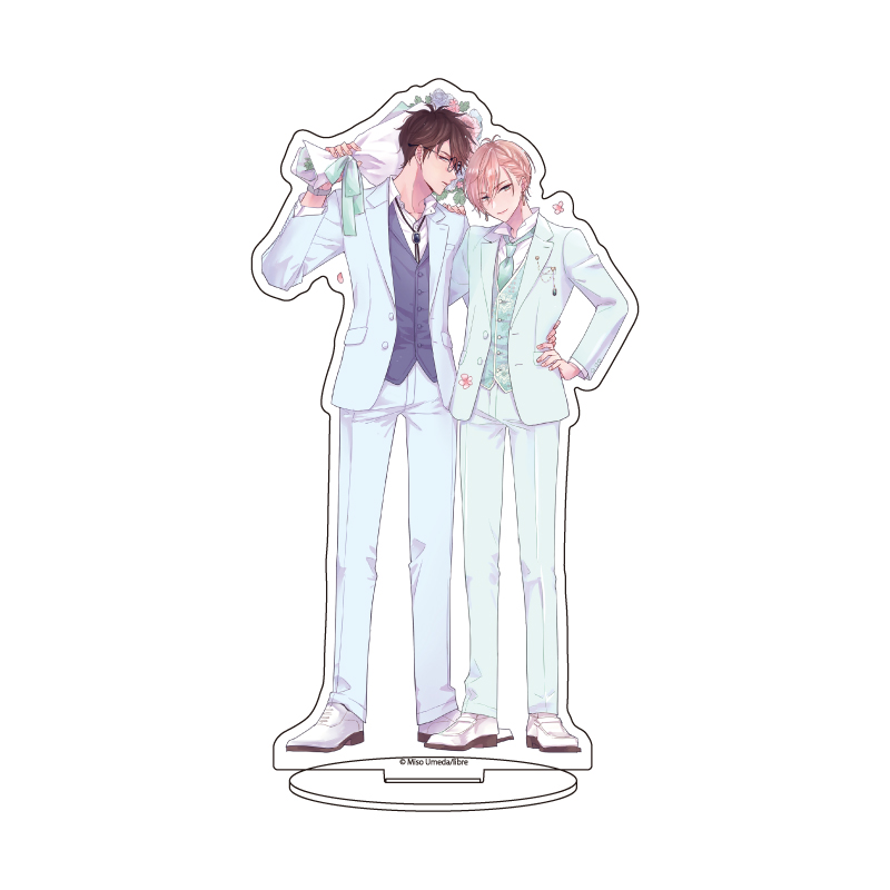 (PO) Acrylic Stand Sukitte Itta no Omae Darouga! 01 White Suit Ver. Oomae Takao & Kiryu Akira (Original Illustration) Image_1