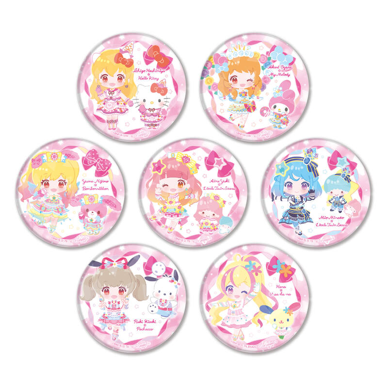 (PO) Hologram Can Badge (65mm) Aikatsu! Series x Sanrio Characters 02 Mini Character Illustration [BOX] Image_1