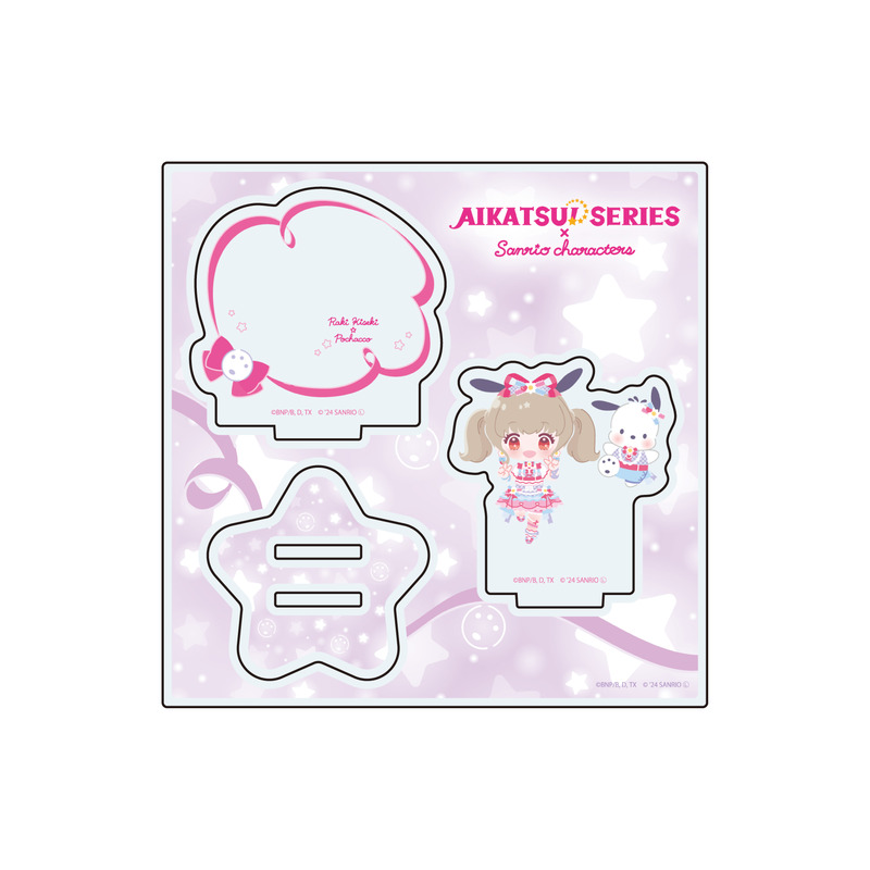 (PO) Acrylic Stand Plate Aikatsu! Series x Sanrio Characters 06 Kiseki Raki x Pochacco (Mini Character Illustration) Image_1