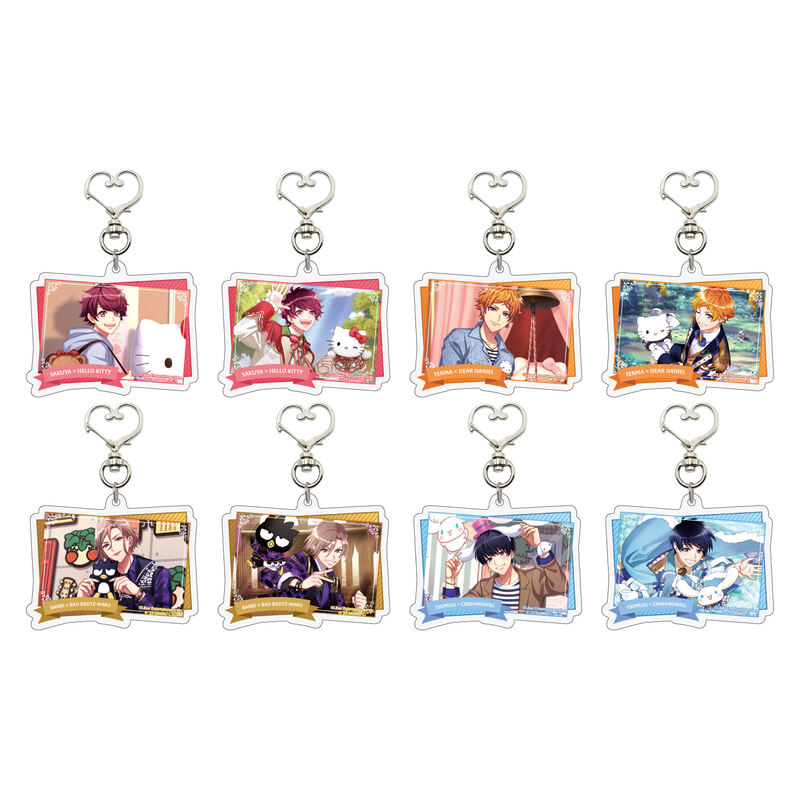 (PO) Acrylic Key Chain with Heart-shaped Swivel Snap Hook A3! x Sanrio Characters 01 Official Illustration [BOX] Image_1