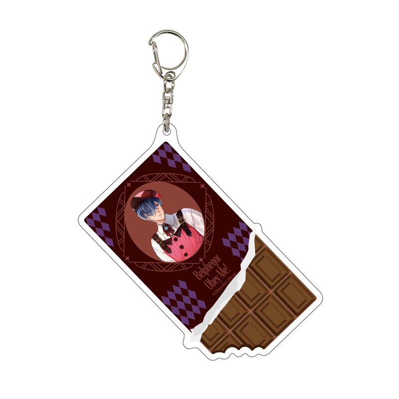 (PO) Deka Acrylic Key Chain Obey Me! 07 Belphegor Valentine Ver. (Original Illustration) Image_1
