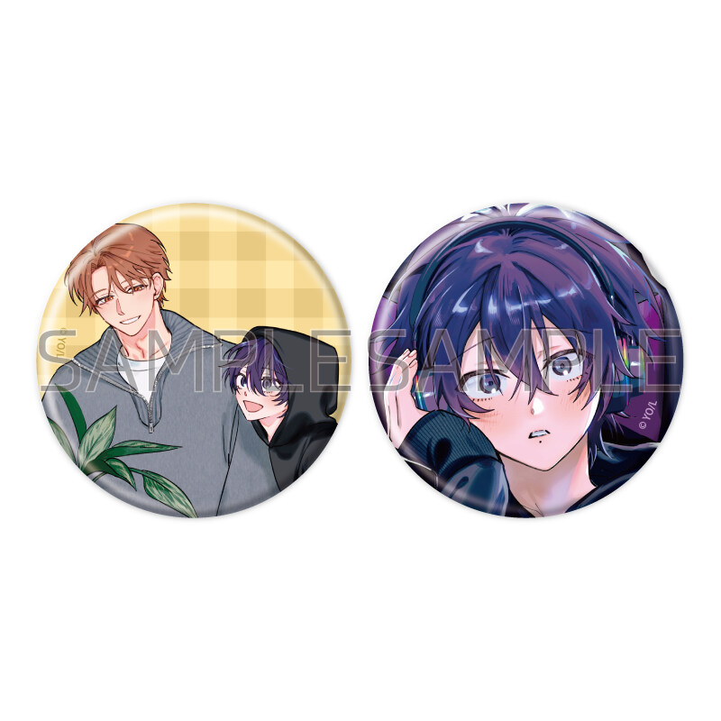(PO) Can Badge 2 Set Senpai, Naka Misete 01 Harumoto Yuki & Kageno Haruki (Official & Original Illustration) Image_1