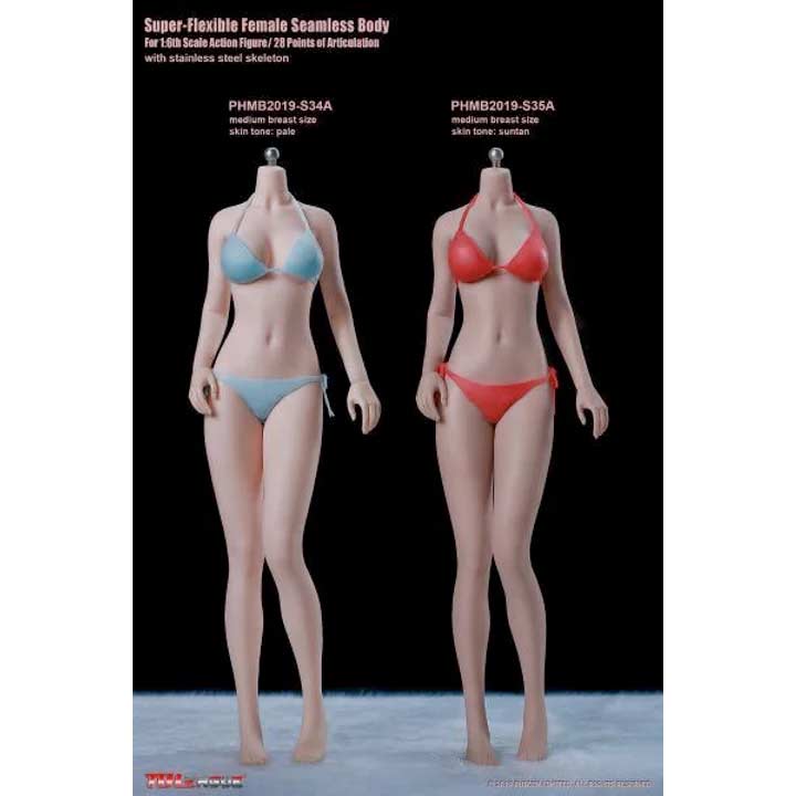 PHMB2019-S34A - Super Flexible Seamless Female Body (Pale/ Medium Breast Size) (without Head Sculpt) Image_1