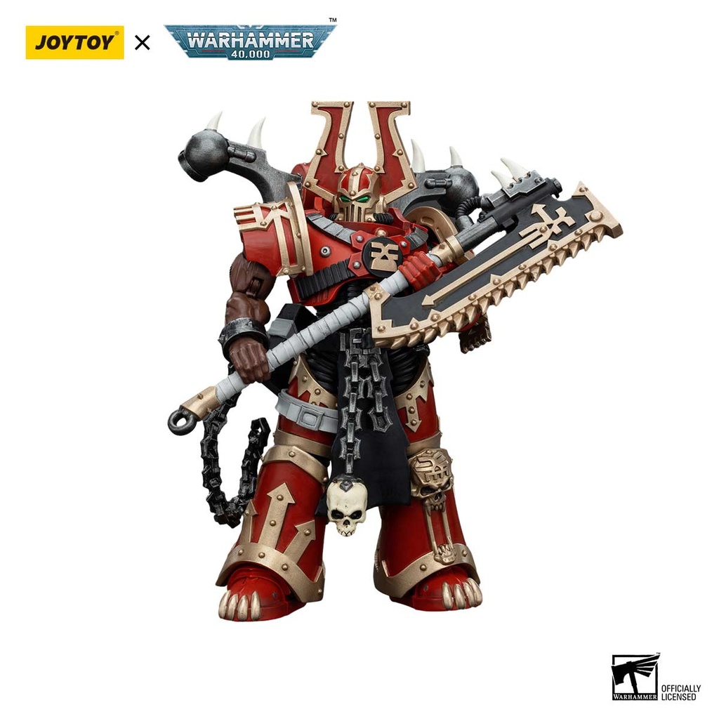 (PO) Joytoy Warhammer 40k - World Eaters Khorne Berzerker with Eviscerator Chainaxe