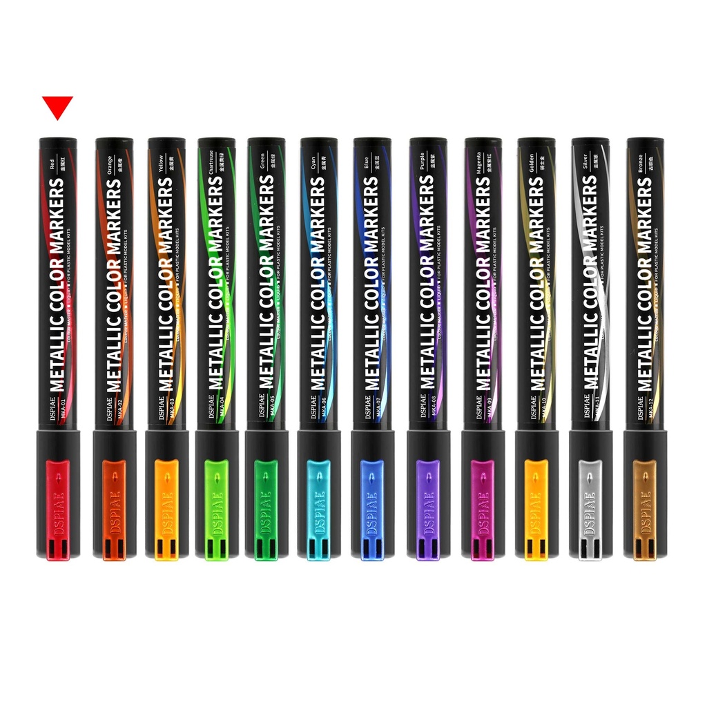 Dspiae Soft Tipped Metallic Color Markers MKA 01 Metallic Red