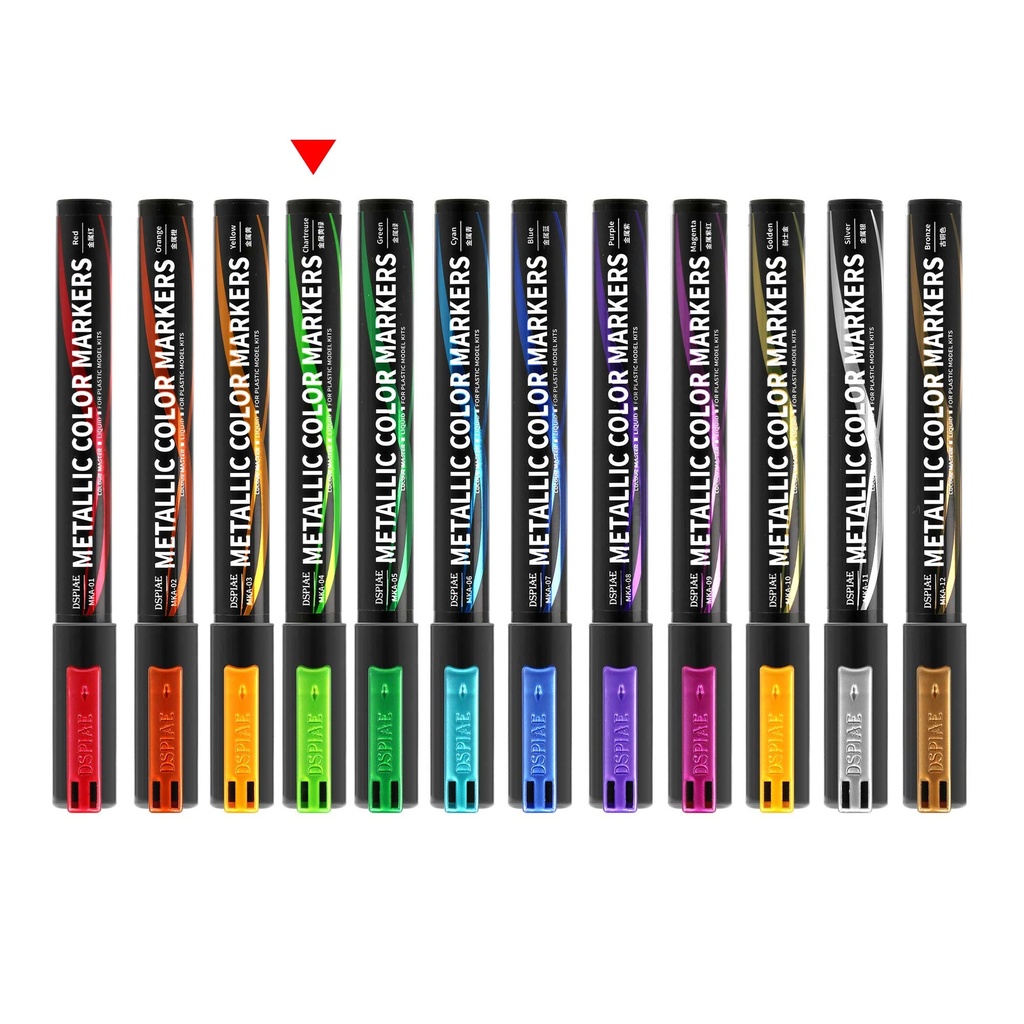 Dspiae Soft Tipped Metallic Color Markers MKA 04 Metallic Chartreuse
