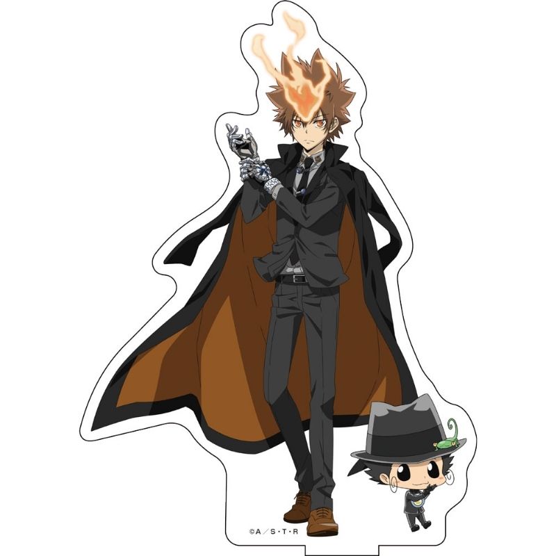 (PO) Reborn! Original Illustration Big Acrylic Stand Black Suit Ver. 1 Sawada Tsunayoshi + Reborn