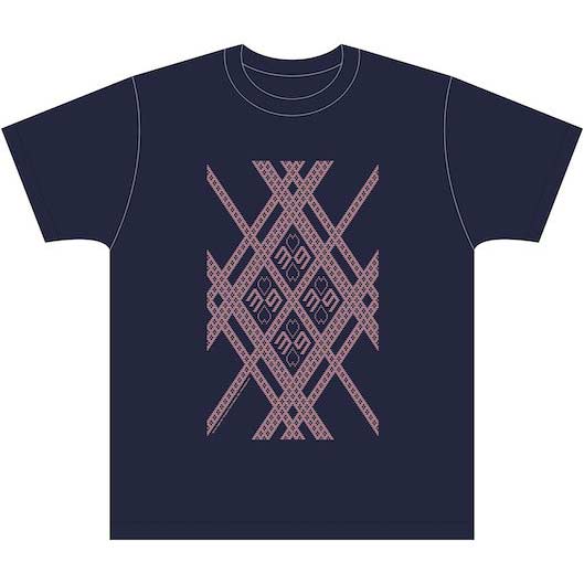 (PO) Hirosaki Sakura Festival 2022 x Sakura Miku Kogin.net Collab Tsugaru Kogin Embroidery T-Shirt (Indigo X Pink) (L)
