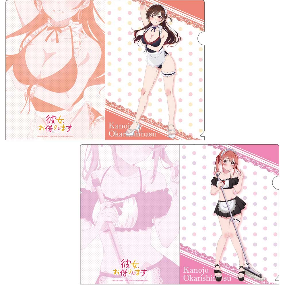 (PO) Rent-A-Girlfriend Original Illustration Clear File Set Swimwear Maid Ver. A