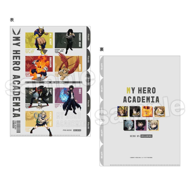 (PO) My Hero Academia Hard Cover 5 Index Clear File Pro Hero VS Villains