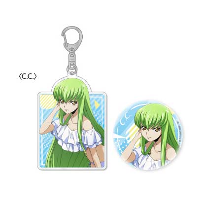 (PO) Code Geass Lelouch of the Rebellion Acrylic Key Chain & Can Badge Set C.C.