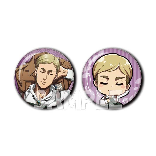 (PO) Attack on Titan Can Badge Set Hinatabokko Ver. Erwin