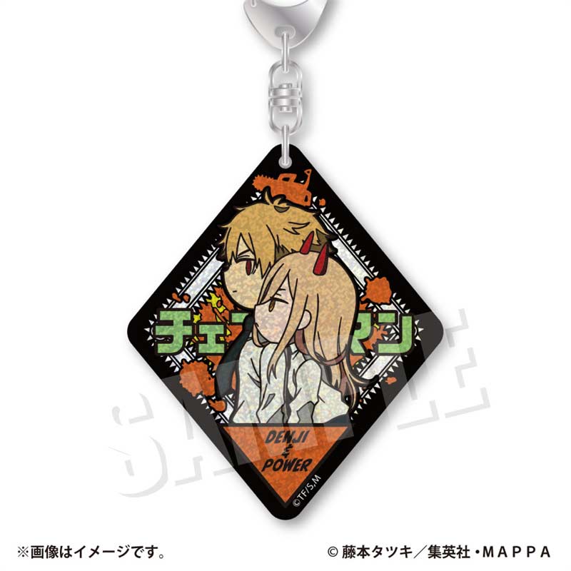 (PO) VETCOLO Chainsaw Man Glitter Acrylic Key Chain 08 Denji & Power