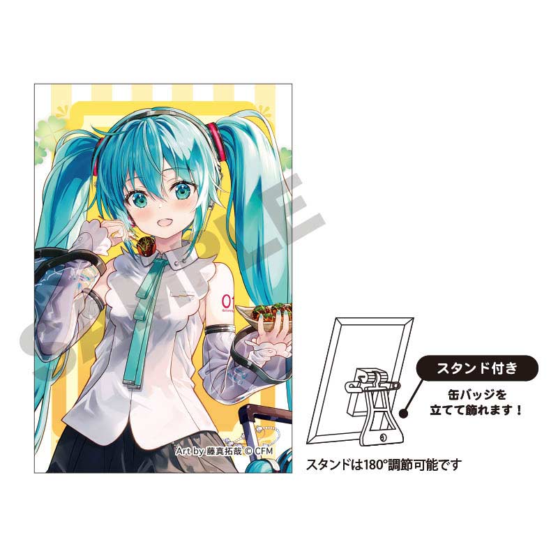 Hatsune Miku Art Can Badge - Takoyaki