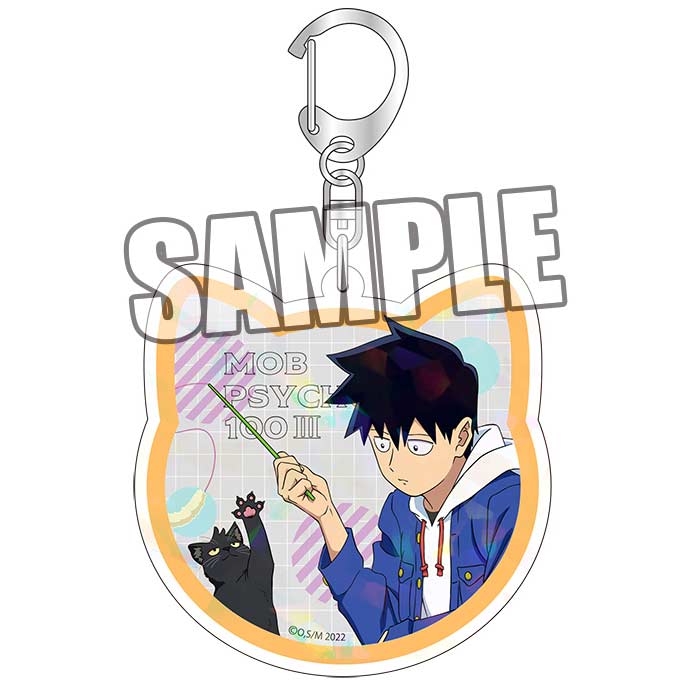 (PO) Mob Psycho 100 III Hologram Acrylic Key Chain Kageyama Ritsu Friendly with Cat Ver.