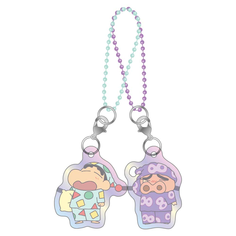 Crayon Shin-chan Aurora Pair Acrylic Key Chain Pajamas Shin-chan & Buriburizaemon