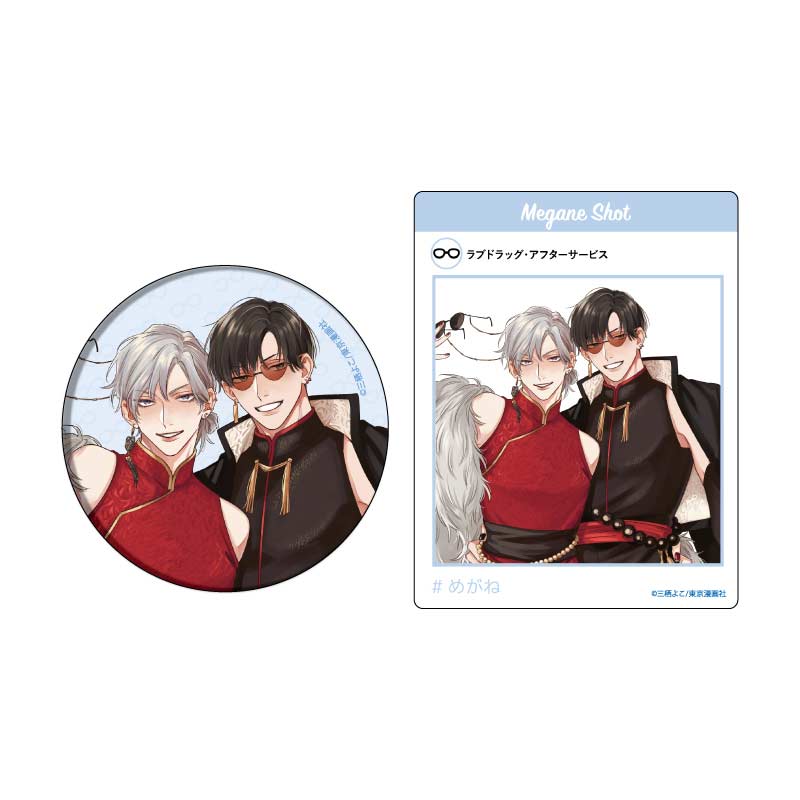 Can Badge & Acrylic Card Set Yoko Misumi Works 01 Waru / Yankee Gap Moe Megane BL Fair (Original Illustration)