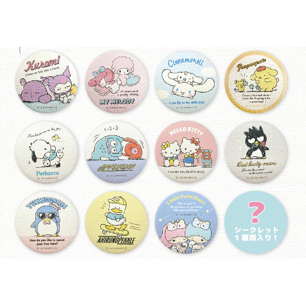 Sanrio Characters Trading Canvas Style Can Badge Vintage [BOX]