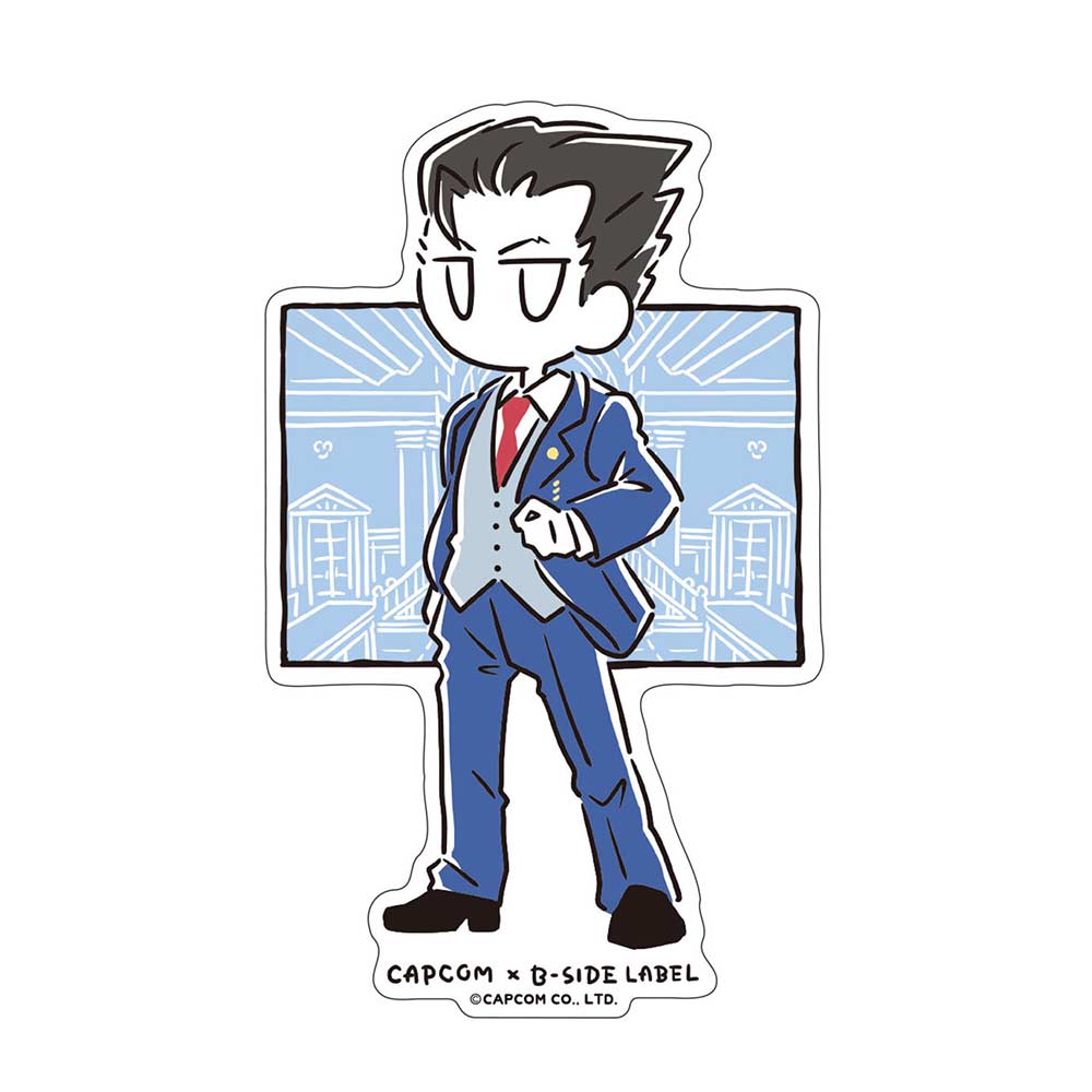 Capcom x B-Side Label Sticker Ace Attorney Phoenix Wright Line Art