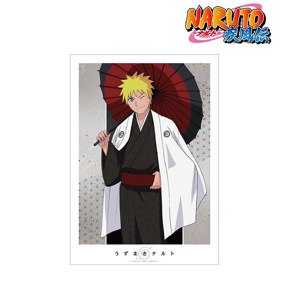 (PO) NARUTO Shippuden Original Illustration Naruto Coarse Oilpaper Umbrella Kimono Ver. A3 Matted Poster